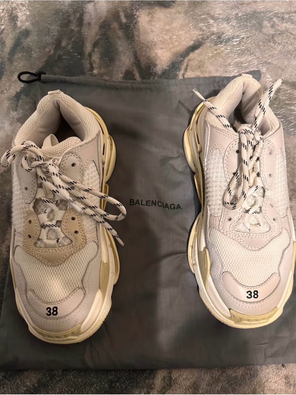 Balenciaga Chunky Sneakers in Off-White & Beige
